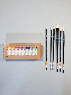 NEW Michael Harding Oil Color, Tunbridge Wells Set of 10 40ml Tubes Paintbrushes